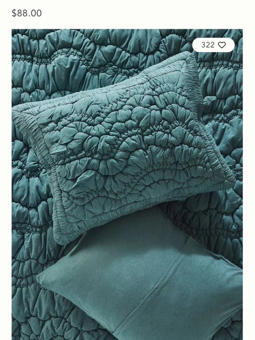 Anthropologie Brooke 100% Cotton Jersey Quilt and Shams